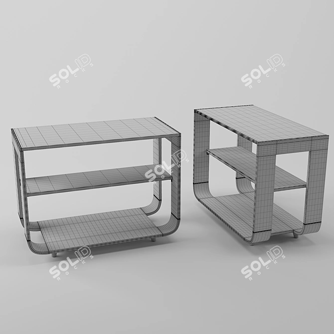 Marble and Glass Coffee Table 3D model image 3