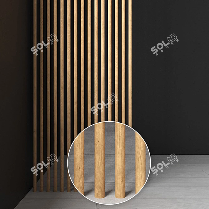 Natural Pine Round Reiki: Versatile Wooden Craft for Decor and Furniture 3D model image 3