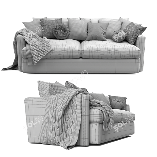 Lounge II 93" Sofa - Elegant Comfort 3D model image 3