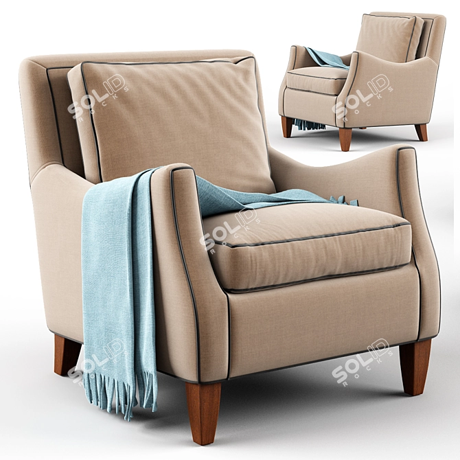 Braxton Haynes Chair: Sleek & Stylish Accent 3D model image 1