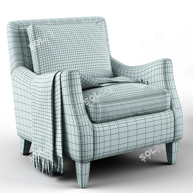 Braxton Haynes Chair: Sleek & Stylish Accent 3D model image 3