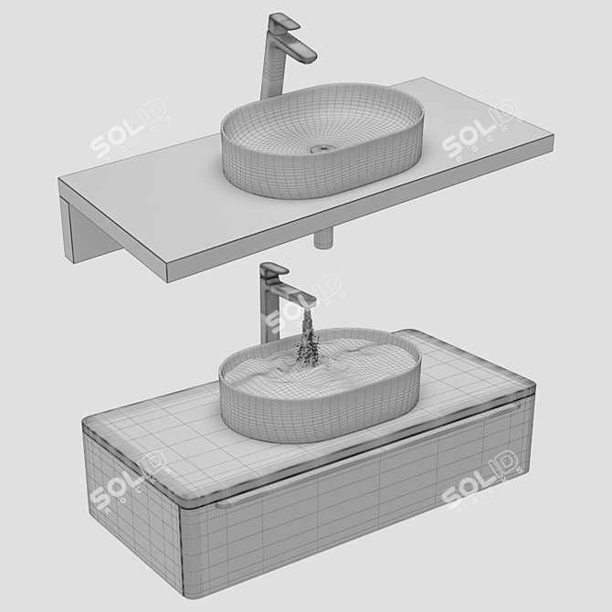 RAVAK Ceramic Slim O Wash Basin 3D model image 3