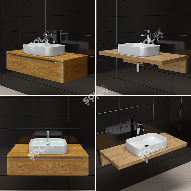 RAVAK Ceramic Slim R Washbasin 3D model image 2