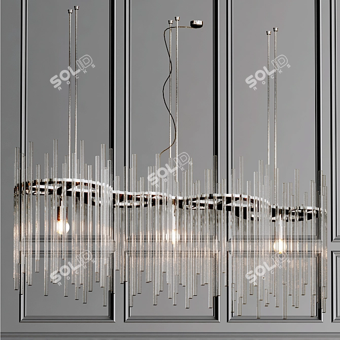 Exquisite Glass Chandelier: DIADEMA 3D model image 1