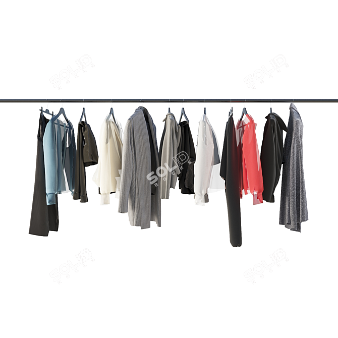 Versatile Hanger Set for Wardrobes 3D model image 1