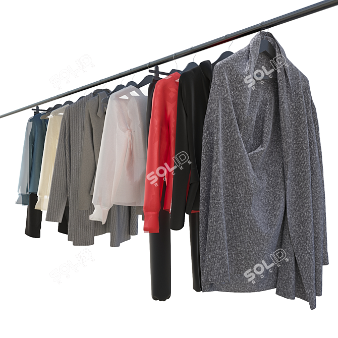 Versatile Hanger Set for Wardrobes 3D model image 3