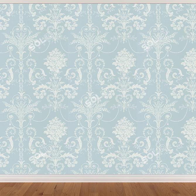 Seamless Wallpaper Set: 3 Colors 3D model image 2