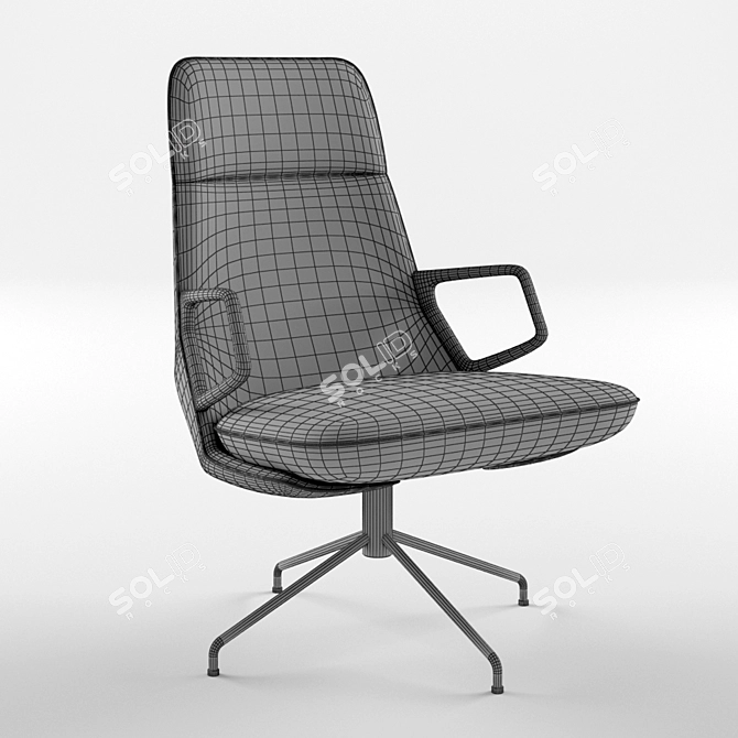 ErgoLux High Back Armchair 3D model image 3