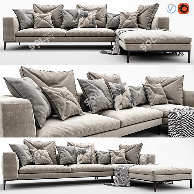 Sleek Michel Sofa: Modern Luxury 3D model image 1