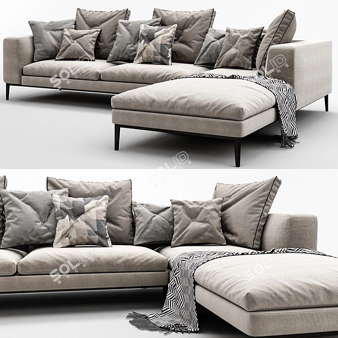 Sleek Michel Sofa: Modern Luxury 3D model image 2