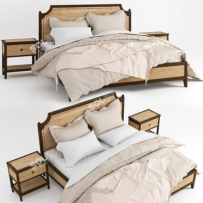 Luxury Atherton Bed Set 3D model image 1