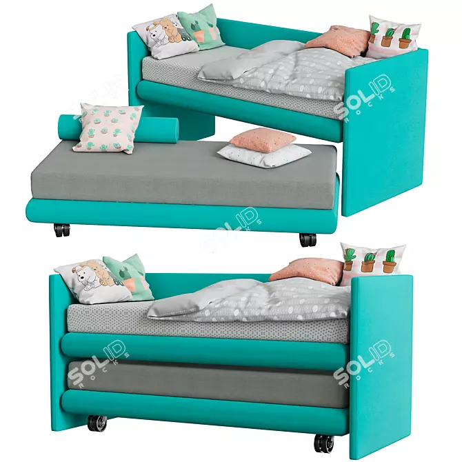 2MUCH Kids Bed: Sleek and Stylish 3D model image 1