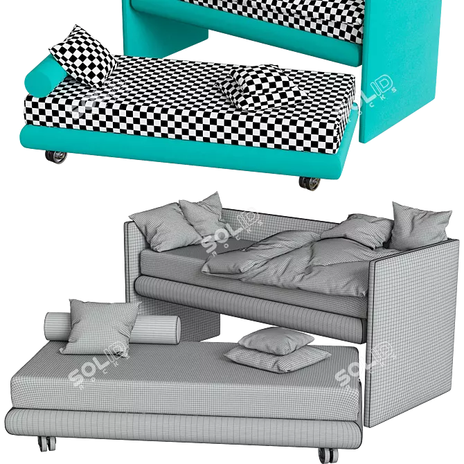 2MUCH Kids Bed: Sleek and Stylish 3D model image 3