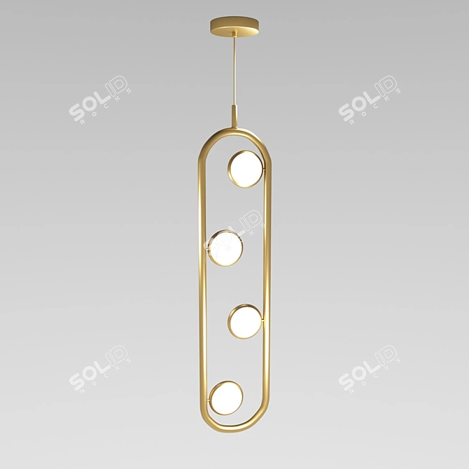 Inodesign Hoop Gold Pendant 3D model image 1