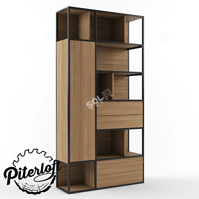 Industrial Loft Style Rack "Dalton 3D model image 1