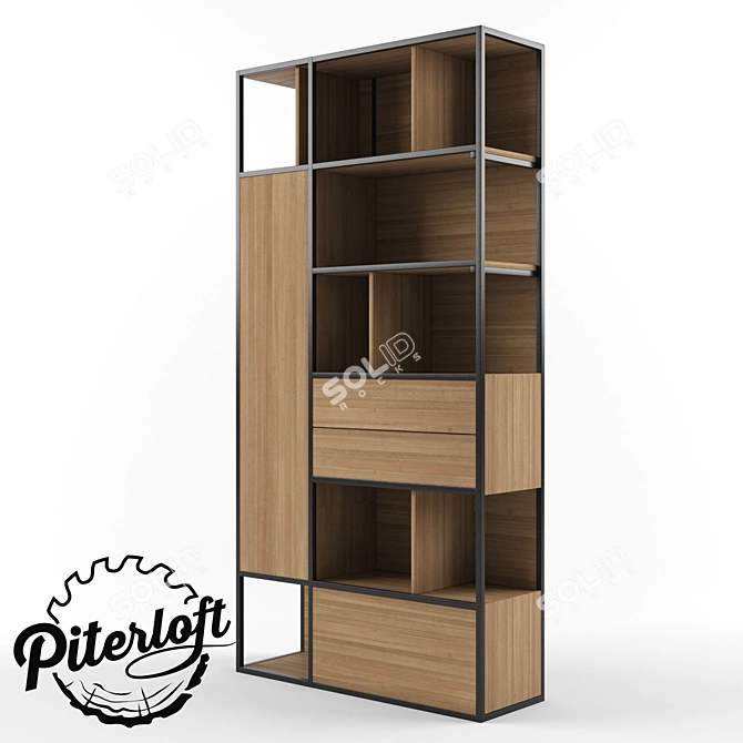 Industrial Loft Style Rack "Dalton 3D model image 2