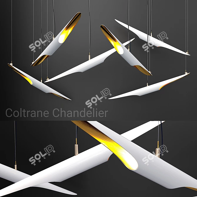 Modern White Coltrane Chandelier 3D model image 1