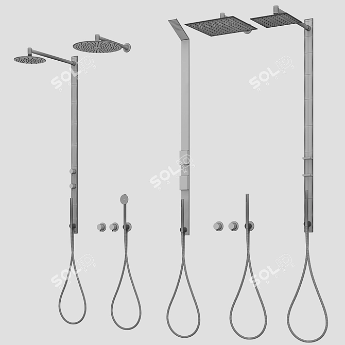 CEA Shower Systems & Faucets Set 3D model image 3