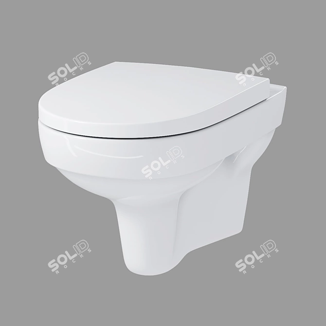 Sleek Floating Toilet: City New Clean 3D model image 1