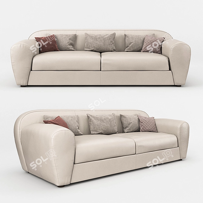 Celeb Chic Sofa: Luxurious 3-Seater 3D model image 1