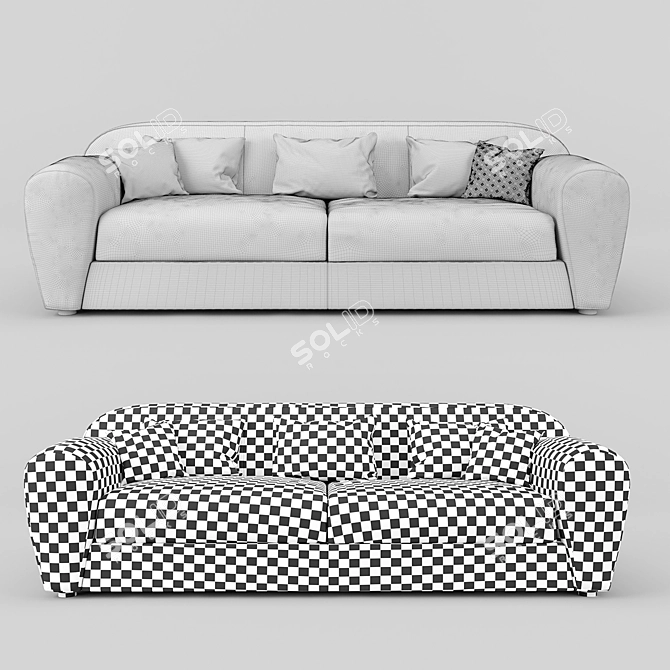 Celeb Chic Sofa: Luxurious 3-Seater 3D model image 2