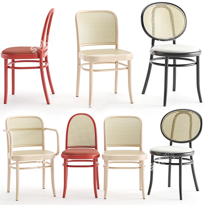 Thonet Vienna: N 811, N 0 & Morris Chairs 3D model image 1