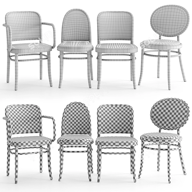 Thonet Vienna: N 811, N 0 & Morris Chairs 3D model image 3