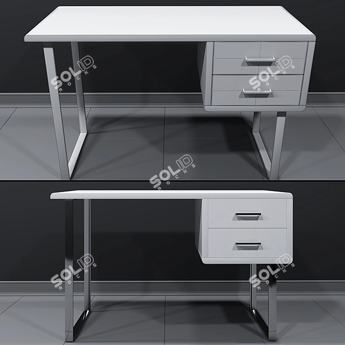 Contemporary Quadro Writing Desk 3D model image 2