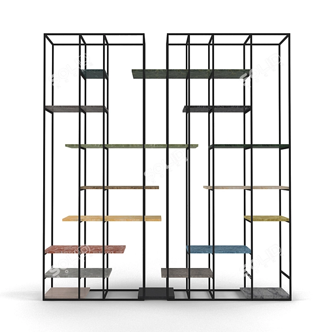 Metal Marble Separator: Versatile Bookshelf & Decorative Accent 3D model image 1