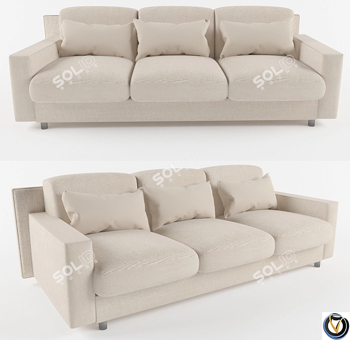 Modern and Comfortable Borgonuovo Sofa 3D model image 1