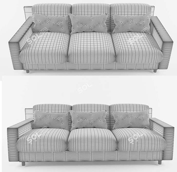 Modern and Comfortable Borgonuovo Sofa 3D model image 3