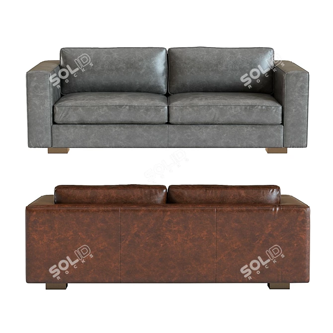 Elegant Maddox Leather Sofa: High-Detailed 3D Model 3D model image 3
