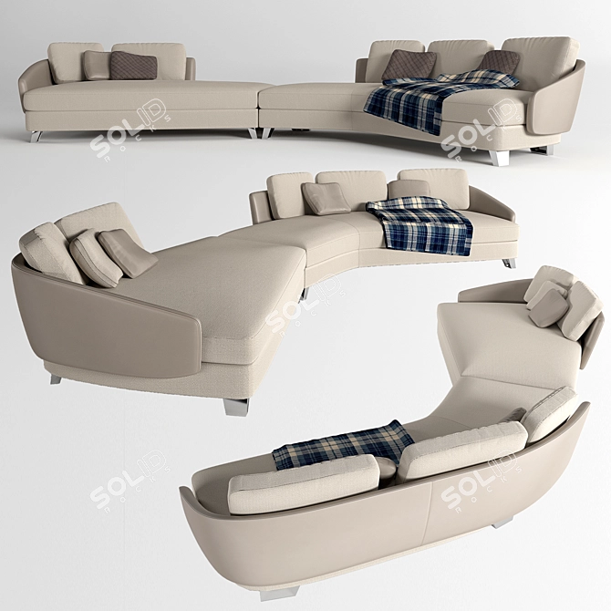 Elegant Modul Lawson Sofa by Minotti 3D model image 1