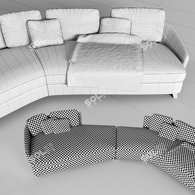 Elegant Modul Lawson Sofa by Minotti 3D model image 3