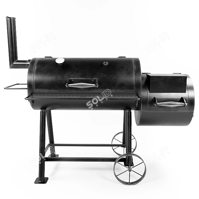 Authentic Oklahoma Joe's Offset Smoker 3D model image 1
