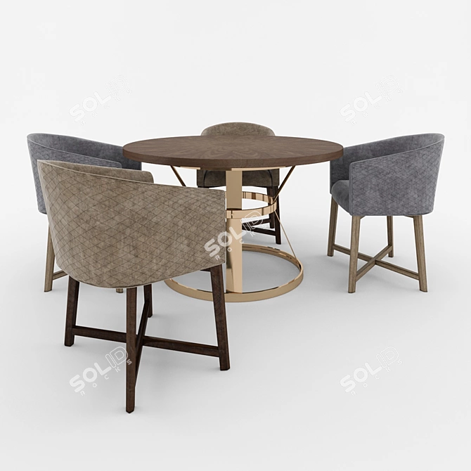 Dovetail Julian Dining Set 3D model image 1