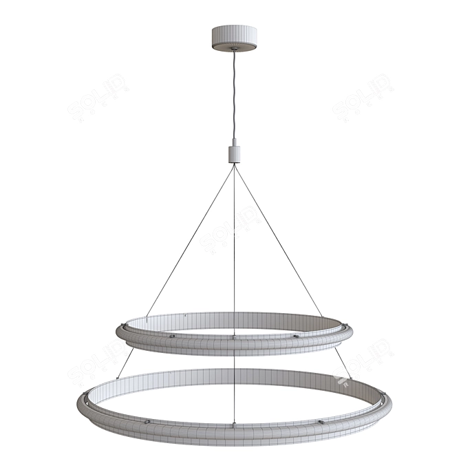 Illuminate your space with LED Hoop Chandelier 3D model image 2