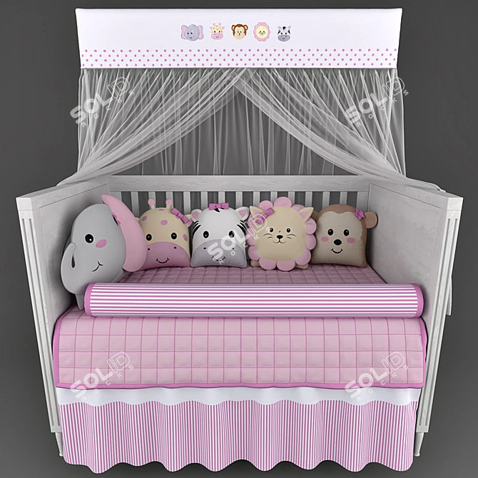 Safari Friends Nursery Bedding Set 3D model image 1