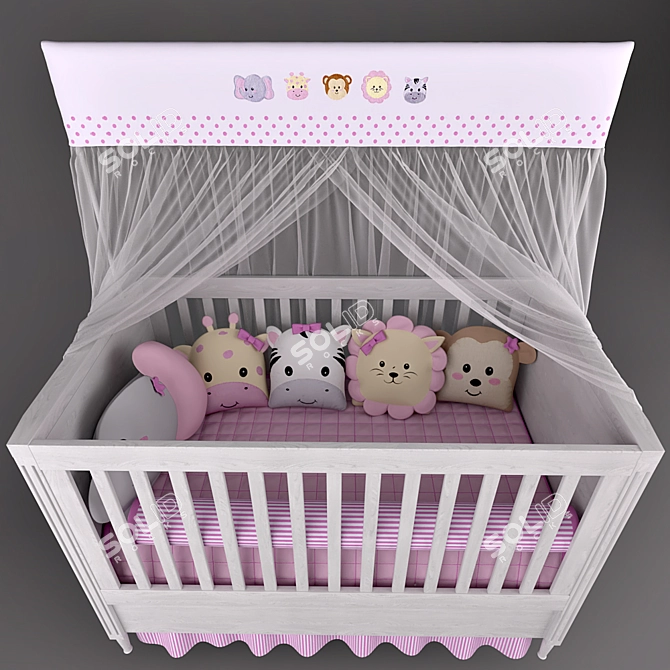 Safari Friends Nursery Bedding Set 3D model image 3