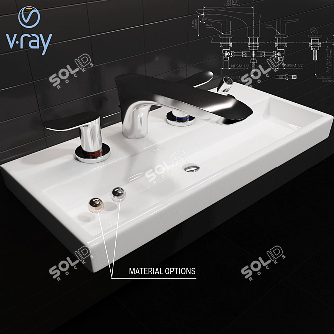 Elegant TOTO Faucet TBG01202U 3D model image 1