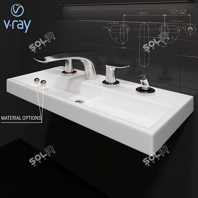 Elegant TOTO Faucet TBG01202U 3D model image 2