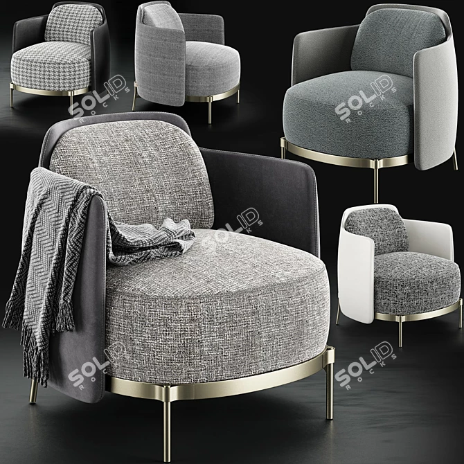 Nendo Designed Minotti Tape Armchair 3D model image 1