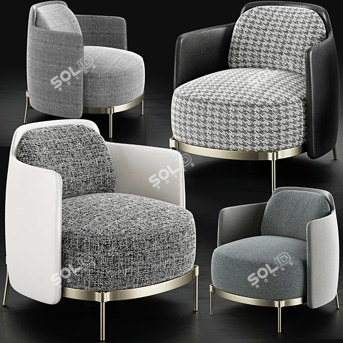 Nendo Designed Minotti Tape Armchair 3D model image 3