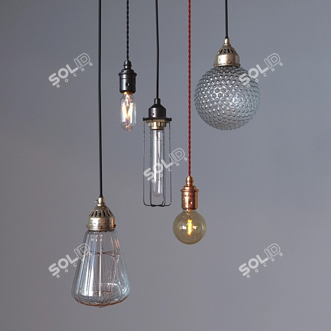 Title: Vintage Edison Style Bulbs 3D model image 1