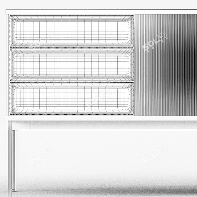 Modern Minimalist Ritzwell Jabara Sideboard 3D model image 2