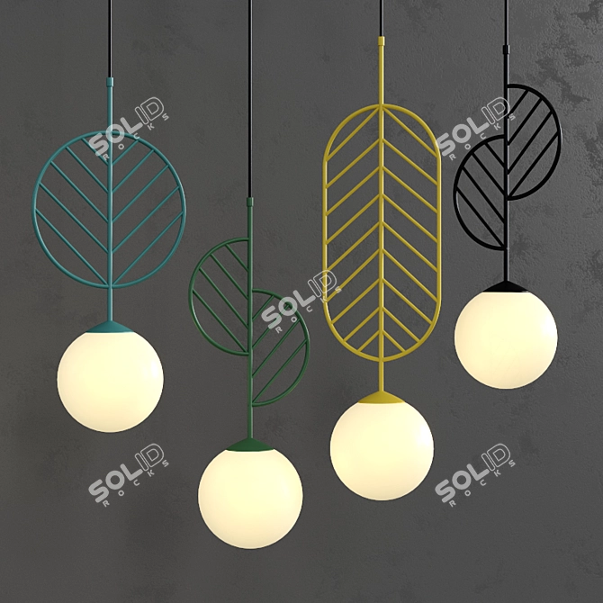 Elegant Leaf-inspired Lamp 3D model image 2