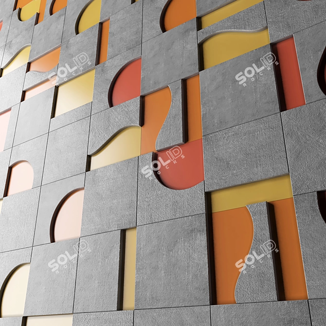 Stylish Wall Tile 1 3D model image 2