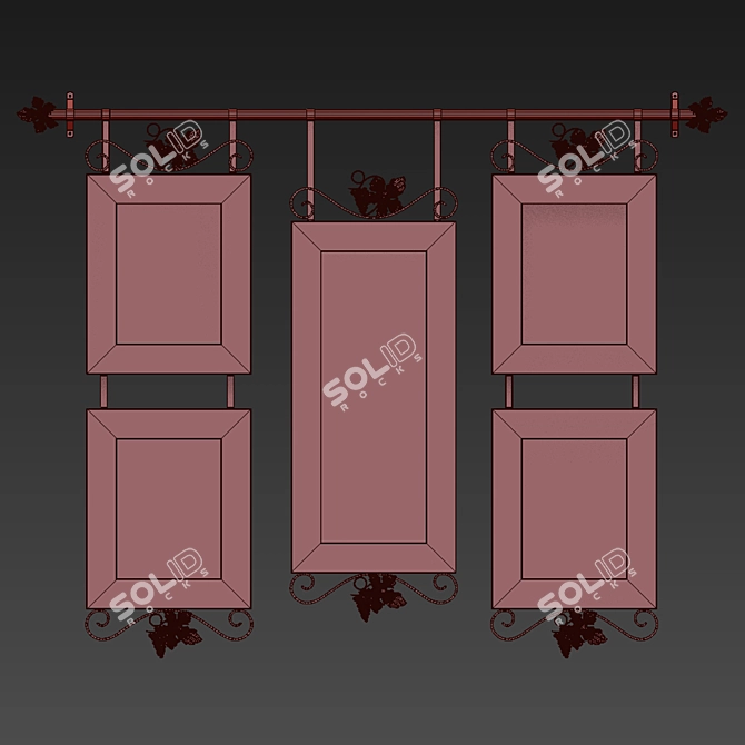 Title: Elegant Wine Wall Art 3D model image 2