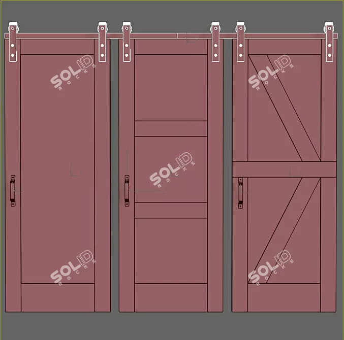 Classic Interior Doors 3D model image 2