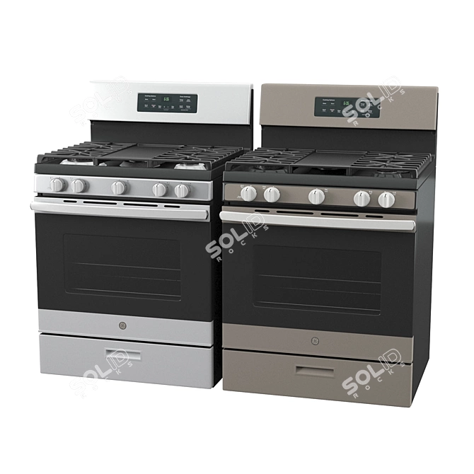 Sleek Sliding Electric Range 3D model image 1